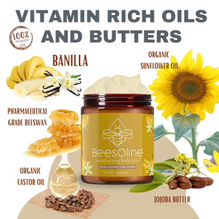 New Banilla Scented BeesOline Organic Moisturizing Body Jelly